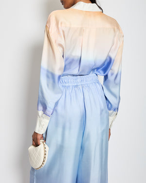 Zimmermann Ombre Blue, Pink & White Two-Piece Shirt and Trouser Set Size 0 (UK 8)