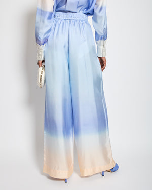 Zimmermann Ombre Blue, Pink & White Two-Piece Shirt and Trouser Set Size 0 (UK 8)