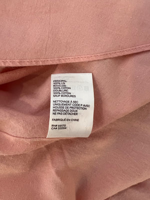 Zimmermann Pink Floral Mini Dress with Puff Sleeves and Scalloped Trim Detail Size 4 (UK 16)