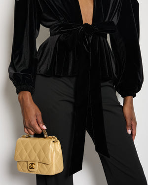 Alexandre Vauthier Black Velvet Top with Shoulder Pads and Belt Detail FR 34 (UK 6-8)