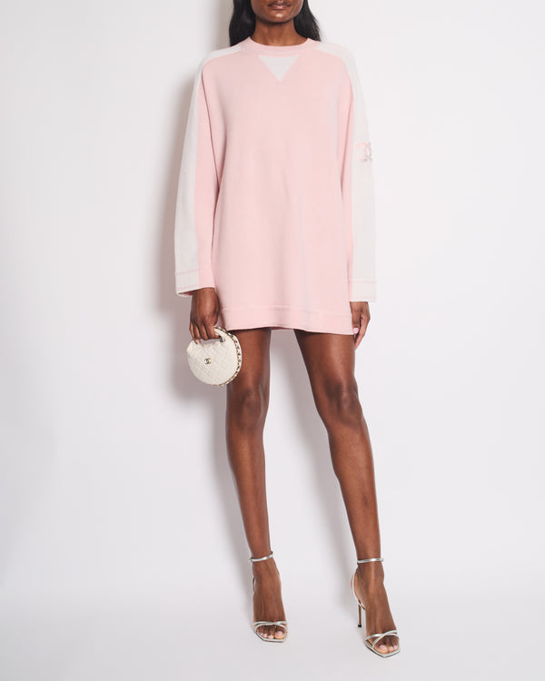 Chanel 24/C Pink Long Line Jumper with CC Arm Sequin Detail Size FR 36 (UK 8) RRP £3100