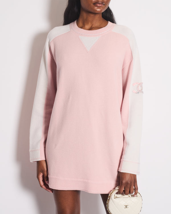 Chanel 24/C Pink Long Line Jumper with CC Arm Sequin Detail Size FR 36 (UK 8) RRP £3100