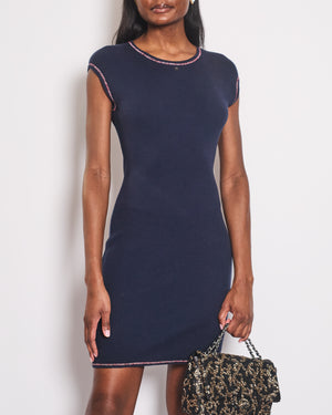 Chanel Blue Knitted Sleeveless Midi Dress Size FR 34 (UK 6)