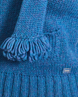 Chanel Blue Wool Jumper With Scarf Tie and Sparkle Detail Size FR 38 (UK 10)
