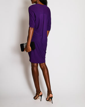 Lanvin Purple Midi Dress Size FR40 (UK 12)