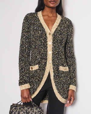 Chanel 2019 Jacket Black Paris New York  CC Button Details Size FR 36 (UK 8)