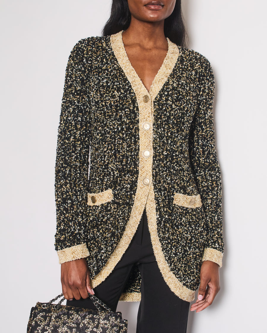 Chanel 2019 Jacket Black Paris New York  CC Button Details Size FR 36 (UK 8)