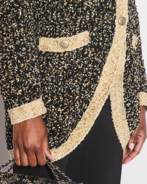 Chanel 2019 Jacket Black Paris New York  CC Button Details Size FR 36 (UK 8)