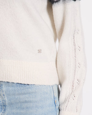 Chanel White and Black Cashmere Blend Jumper With Stars and CC Print Size FR 36 (UK 8) RRP £2440
