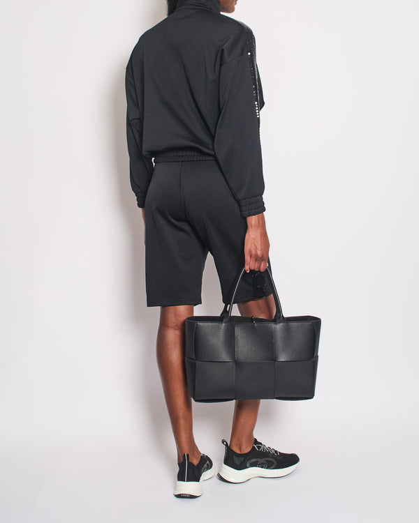 Celine Black Sequin Tracksuit Set with Matching Shorts Size FR 34 (UK 6)