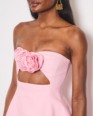 Magda Butrym Pink Cut-Out Mini Dress with Floral and Pocket Detail Size FR 34 (UK 6)