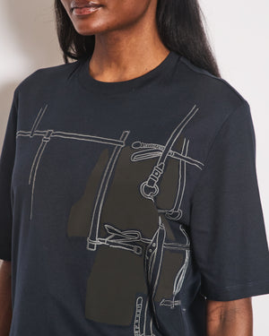 Hermès Harnais en Gouache 3D T-Shirt Size FR 38 (UK 10) RRP: £922