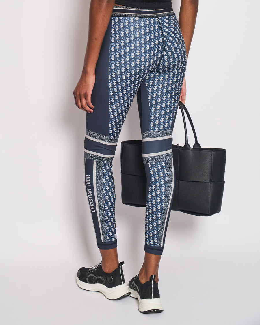 Christian Dior Navy Oblique DiorAlps Leggings Size FR 34 (UK 6) RRP £920
