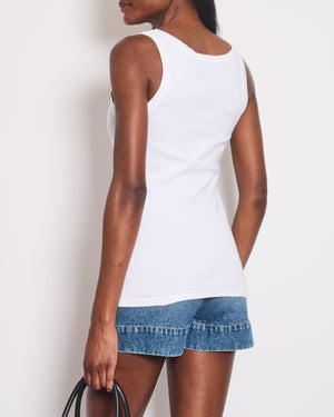 Prada White Logo Plaque Vest Top Size IT 36 (UK 4) RRP £720