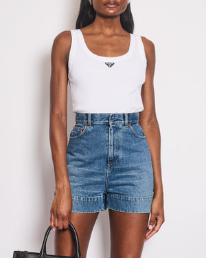 Prada White Logo Plaque Vest Top Size IT 36 (UK 4) RRP £720