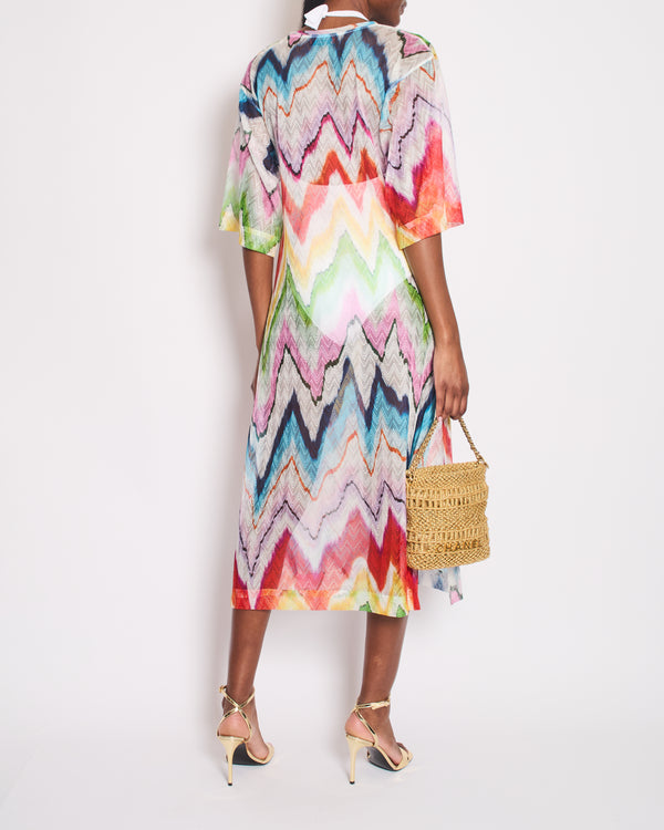 Missoni Multi-Colour V Neck Mid Sleeve Beach Cover Up Size IT 38 (UK 6)