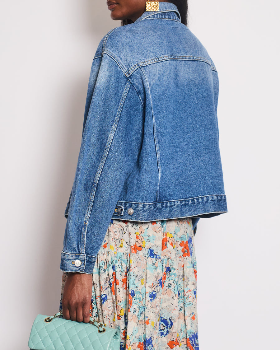 Balenciaga Blue Denim Button Down Jacket Size FR 34 (UK 6)