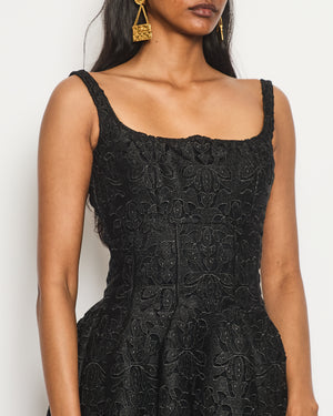 Emilia Wickstead Black Sleeveless Floral Lace Mini Dress Size UK 6