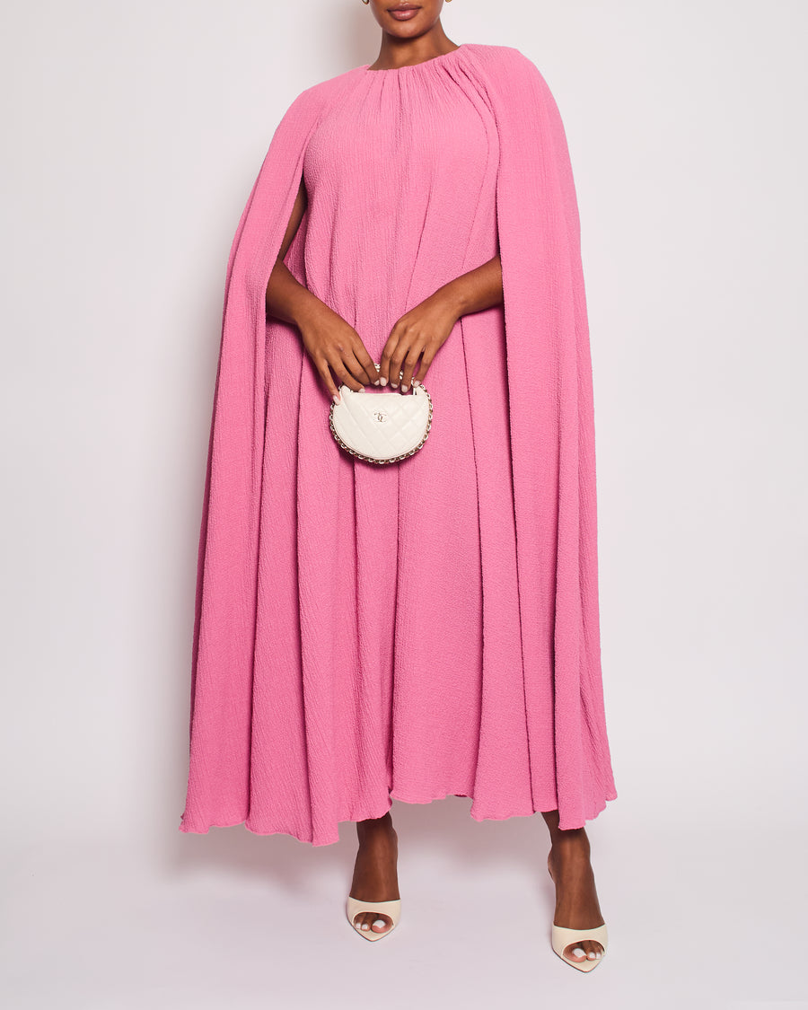 Emilia Wickstead Sleeveless Pink Cape Gown Size UK 12