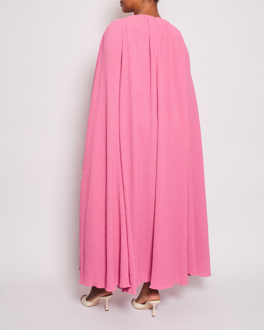 Emilia Wickstead Sleeveless Pink Cape Gown Size UK 12