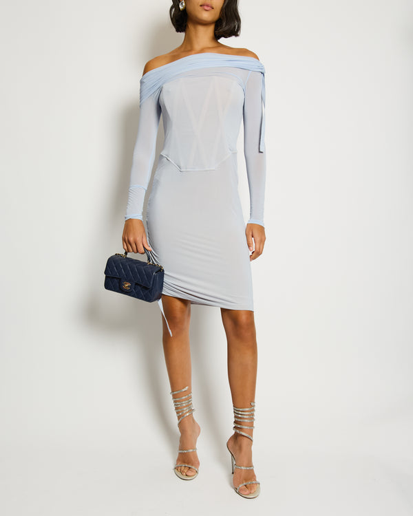 Dion Lee Lilac Long Sleeve Dress with Corset Detailing Size UK 10