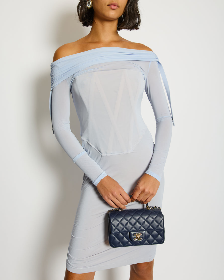 Dion Lee Lilac Long Sleeve Dress with Corset Detailing Size UK 10