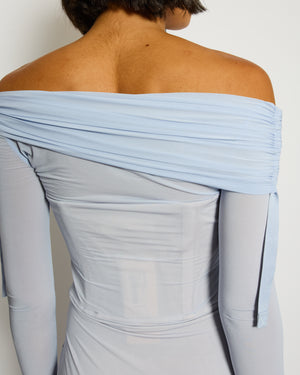Dion Lee Lilac Long Sleeve Dress with Corset Detailing Size UK 10