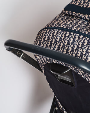 Christian Dior x Inglesina Bassinet and Stroller Combo in Blue and Beige Oblique Print Technical Fabric