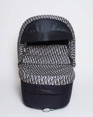 Christian Dior x Inglesina Bassinet and Stroller Combo in Blue and Beige Oblique Print Technical Fabric
