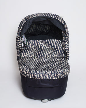 Christian Dior x Inglesina Bassinet and Stroller Combo in Blue and Beige Oblique Print Technical Fabric