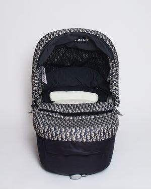 Christian Dior x Inglesina Bassinet and Stroller Combo in Blue and Beige Oblique Print Technical Fabric