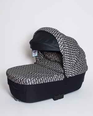 Christian Dior x Inglesina Bassinet and Stroller Combo in Blue and Beige Oblique Print Technical Fabric