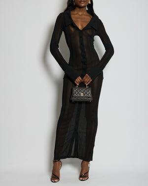Jacquemus Black La Robe Manta Long Sleeve Maxi Dress With Sleeve Detail Size FR 36 (UK 8) RRP £950