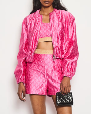 Gucci Pink Silk Monogram Jacket Size IT 38 (UK 6)