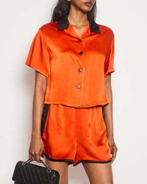 Christian Dior Orange "DIOR VIBE" Shirt with Matching Shorts Size FR 34 (UK XS)