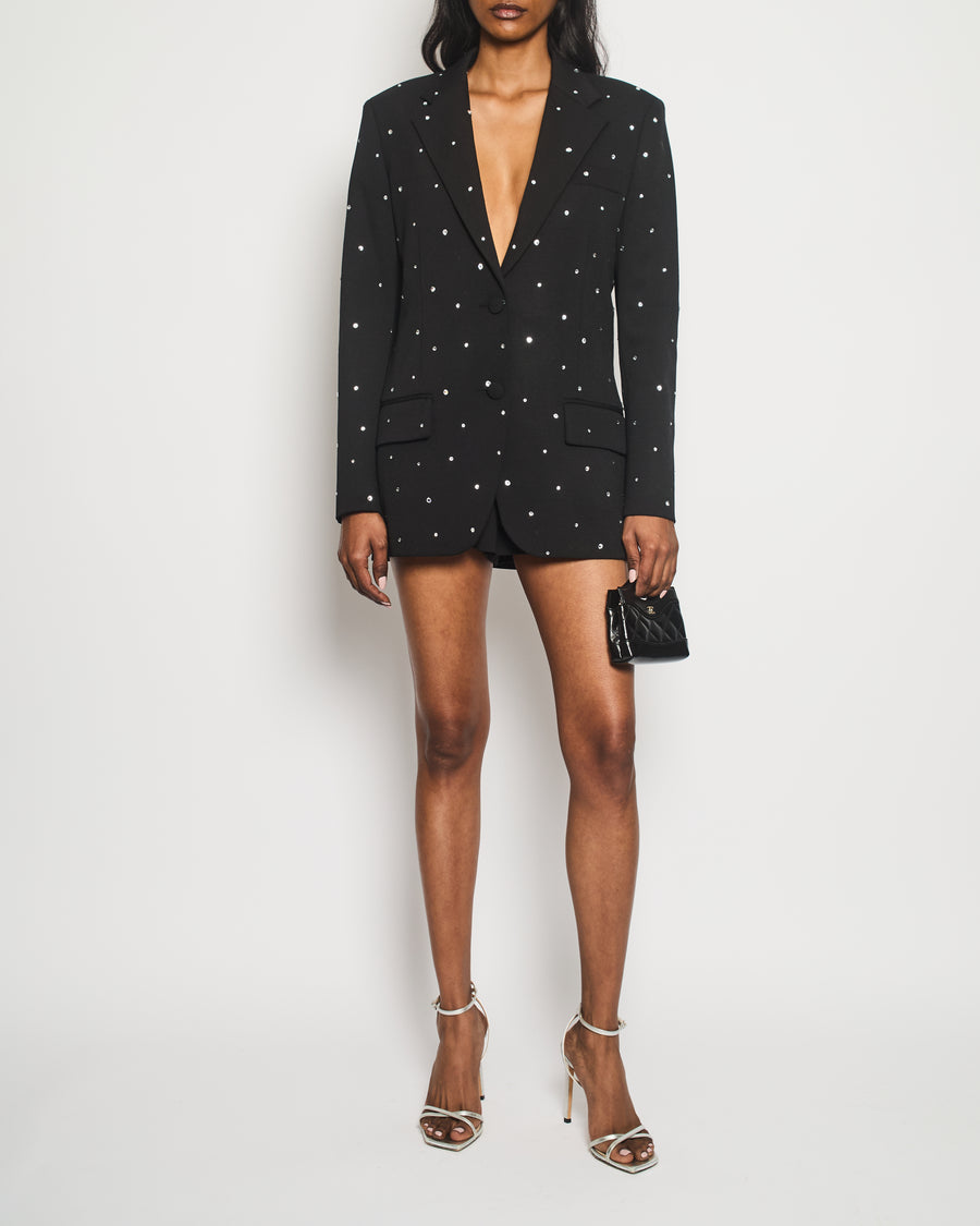 Miu Miu Black Embellished Suit Jacket with Matching Shorts Set