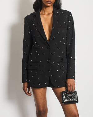 Miu Miu Black Embellished Suit Jacket with Matching Shorts Set Size IT 38 (UK 6)