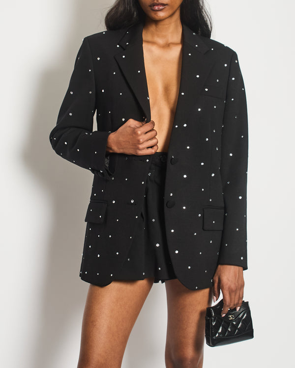 Miu Miu Black Embellished Suit Jacket with Matching Shorts Set Size IT 38 (UK 6)