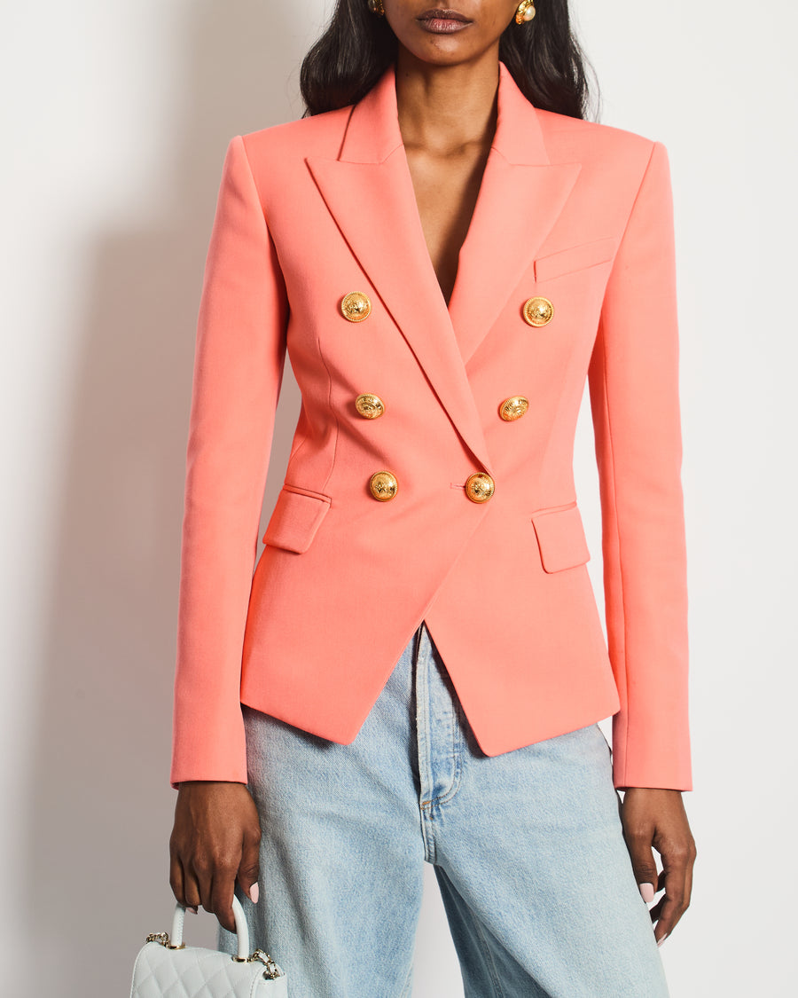 Balmain Coral Double Breasted Blazer Size FR 34 (UK 6) – Sellier