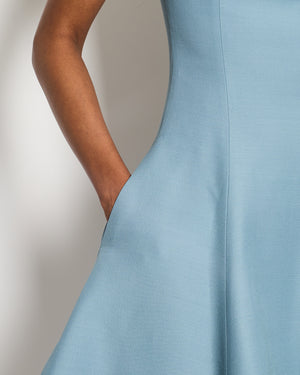 Valentino Powder Blue Short Sleeve Mini Dress with Embellished Collar and Bow Detail Size IT 36 (UK 4)