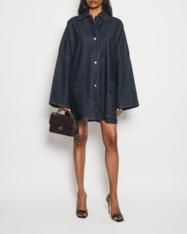 Toteme Indigo Denim Oversized Shirt & Jacket Dress Size S (UK 8)
