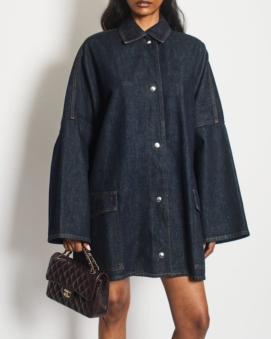 Toteme Indigo Denim Oversized Shirt & Jacket Dress Size S (UK 8)