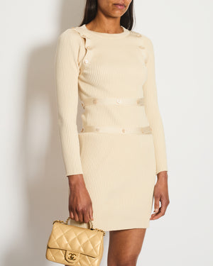 Hermès Cream Robe Modulable Dress with Button Details Size FR 38 (UK 10) RRP £4,000