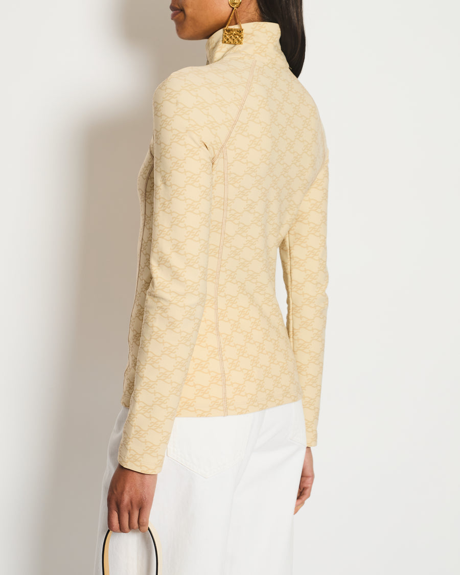 Fendi Beige Gilet with FF Monogram Prints Size FR 36 (UK 8)