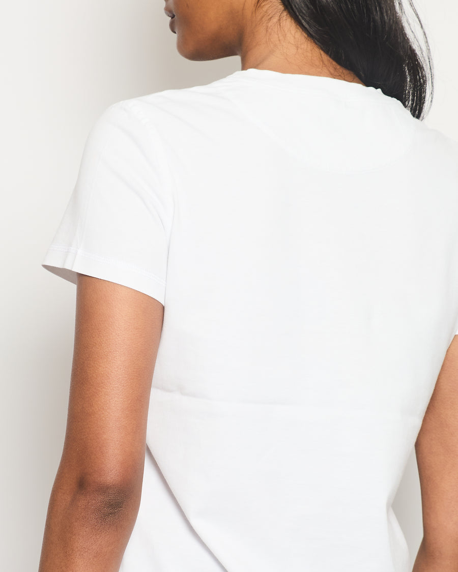 Hermes White Short Sleeve T-Shirt with Embroidered Pocket Detail Size FR 36 (UK 8) RRP - £530
