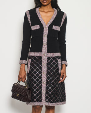 Chanel 15K Black, Pink Long-Sleeve Dress with Pocket Detail Size FR 34 (UK 6) RRP £3400