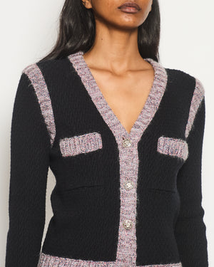 Chanel 15K Black, Pink Long-Sleeve Dress with Pocket Detail Size FR 34 (UK 6) RRP £3400