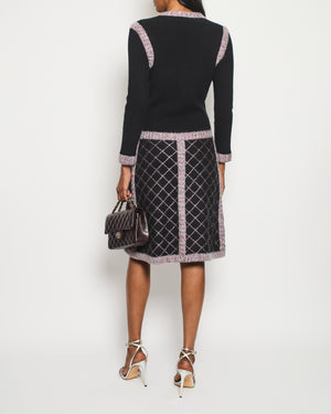 Chanel 15K Black, Pink Long-Sleeve Dress with Pocket Detail Size FR 34 (UK 6) RRP £3400