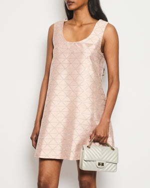*HOT* Prada Pink Mini Dress with Logo Detail and Crystal Embellishment Size IT 36 (UK 4) RRP £5,000