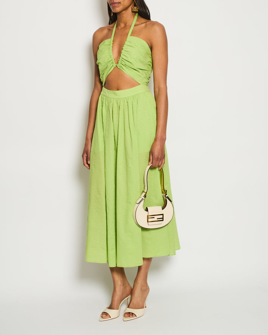 Marysia Green Sleeveless Midi Dress with Cutout Cotton Size (UK 8) RRP £375